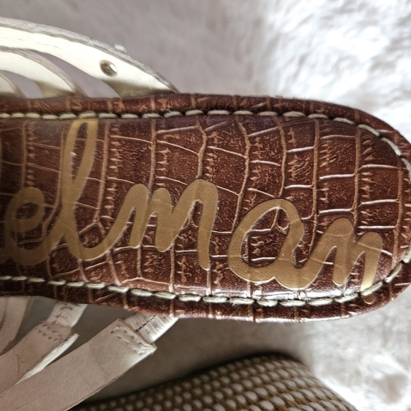 Sam Edelman Devon Ivory Leather Wedge Shoes Sz 9.5 Medium Platform Espadrille - Picture 2 of 7